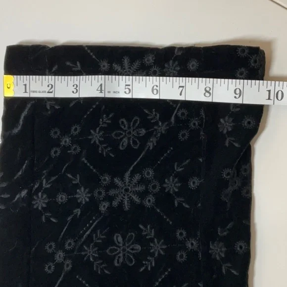 Zara Alina Black Velvet Floral Trousers XS - Picture 7 of 8